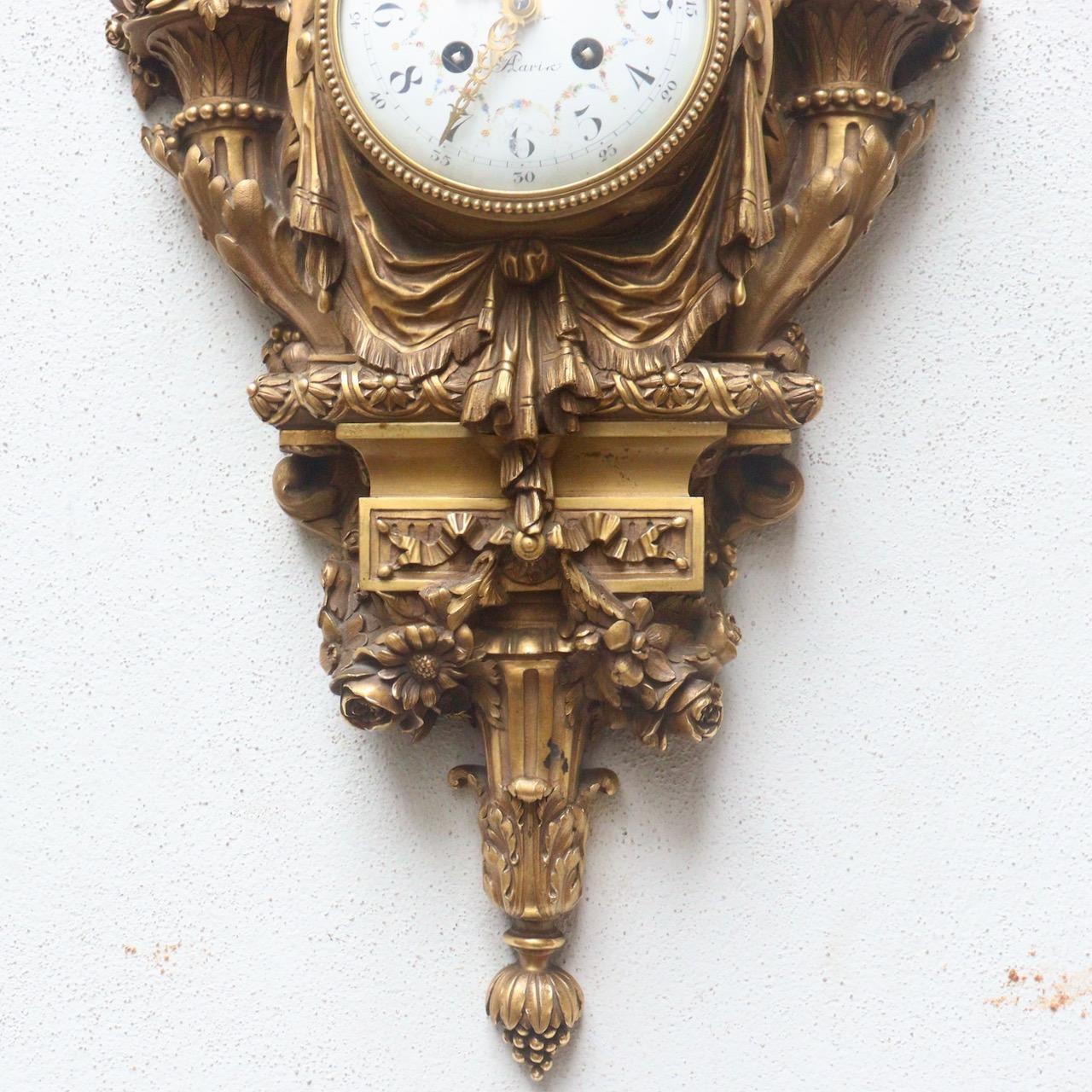 A French Napoléon III Ormolu Cartel Clock by Susse Frères Paris circa 1870 For Sale 6