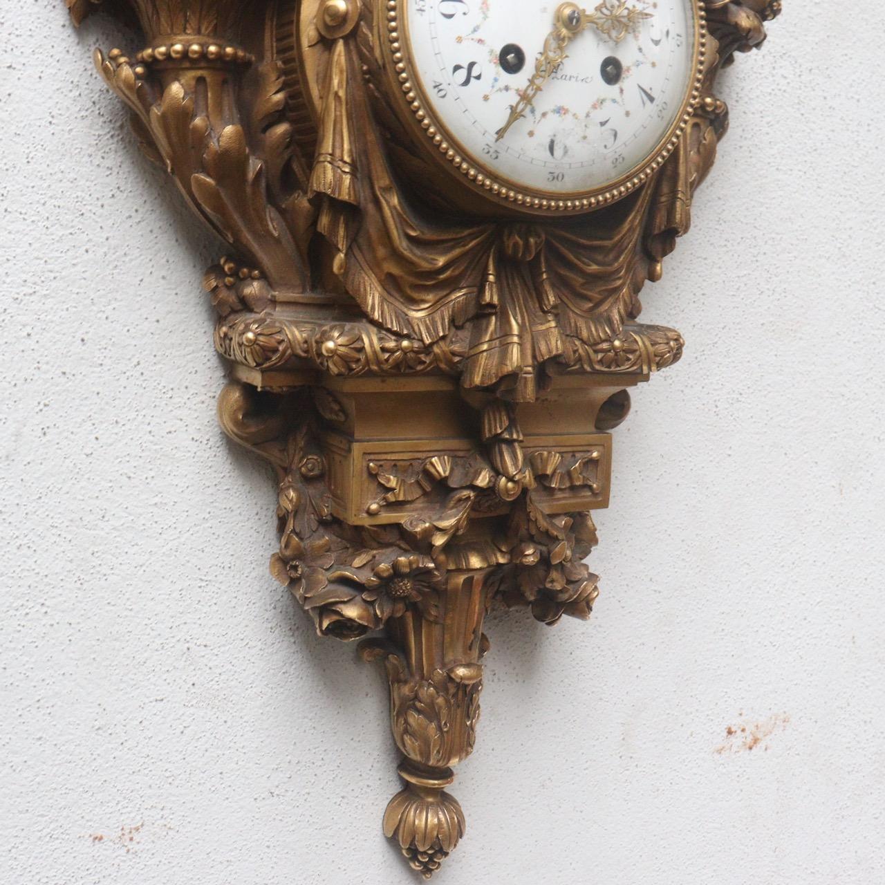 A French Napoléon III Ormolu Cartel Clock by Susse Frères Paris circa 1870 For Sale 7