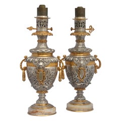 French Napoléon III Ormolu-Mounted Pair of Lamps, circa 1895