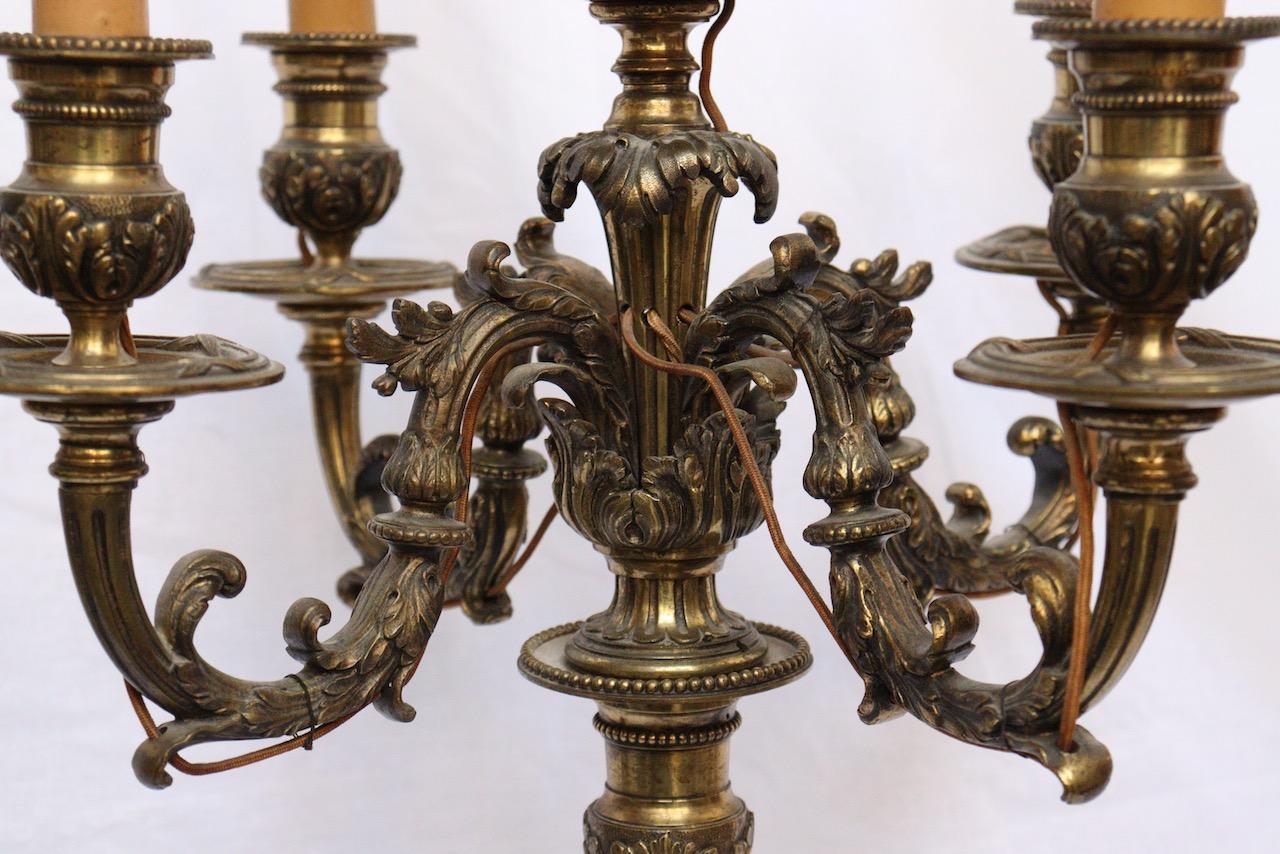 French Napoléon III Pair of Gilt Bronze Candelabras 1