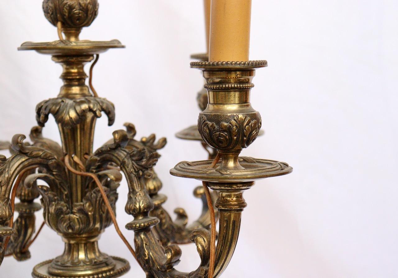 French Napoléon III Pair of Gilt Bronze Candelabras 2