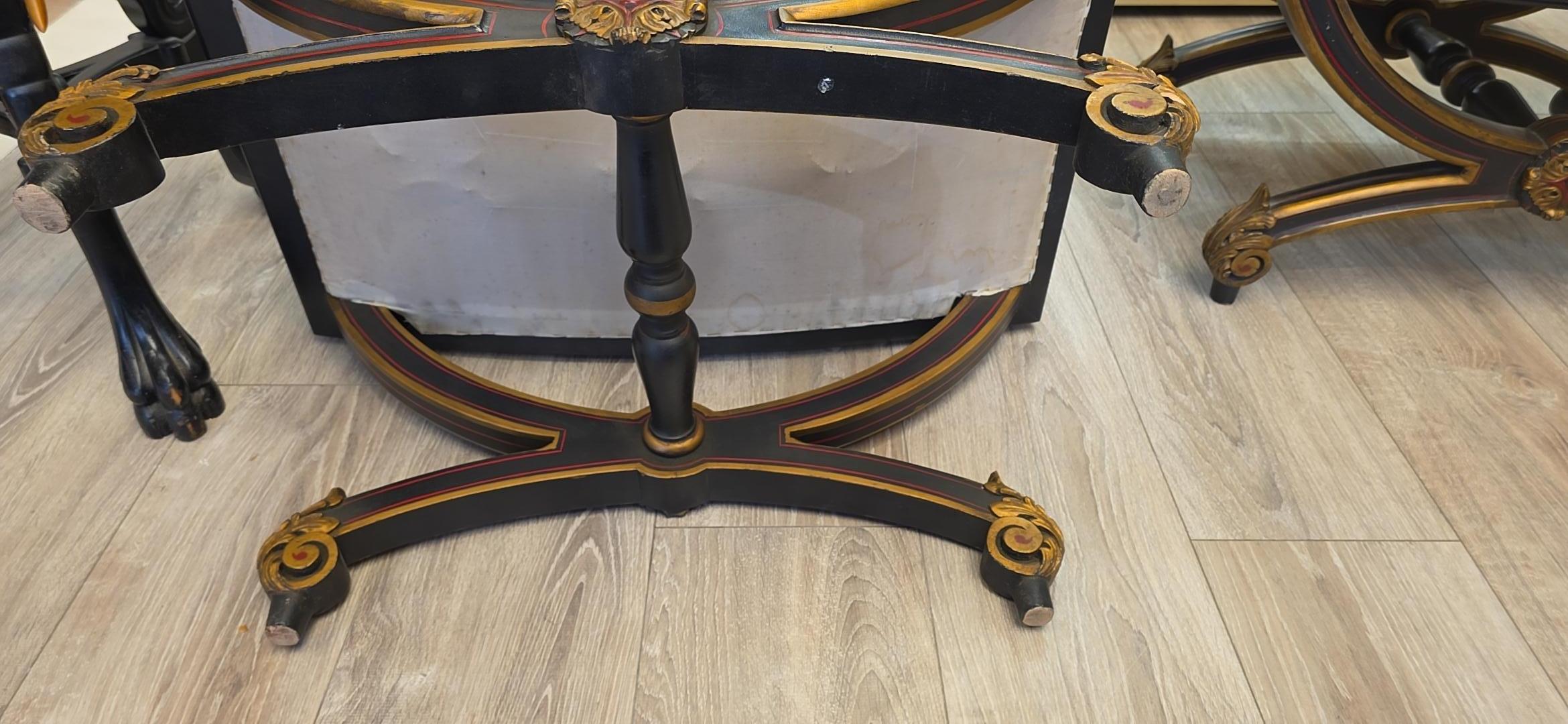 Paire de tabourets Curule de style Louis XVI Napoléon III, vers 1900 en vente 4
