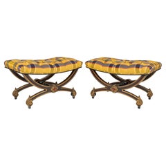 A French Napoleon III Pair of Louis XVI Style Curule Stools, circa 1900