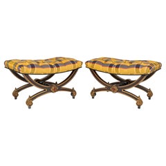 A French Napoleon III Pair of Louis XVI Style Curule Stools, circa 1900