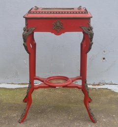 A French Napoléon III Red Lacquer and Carton Bouilli Jardinière circa 1875