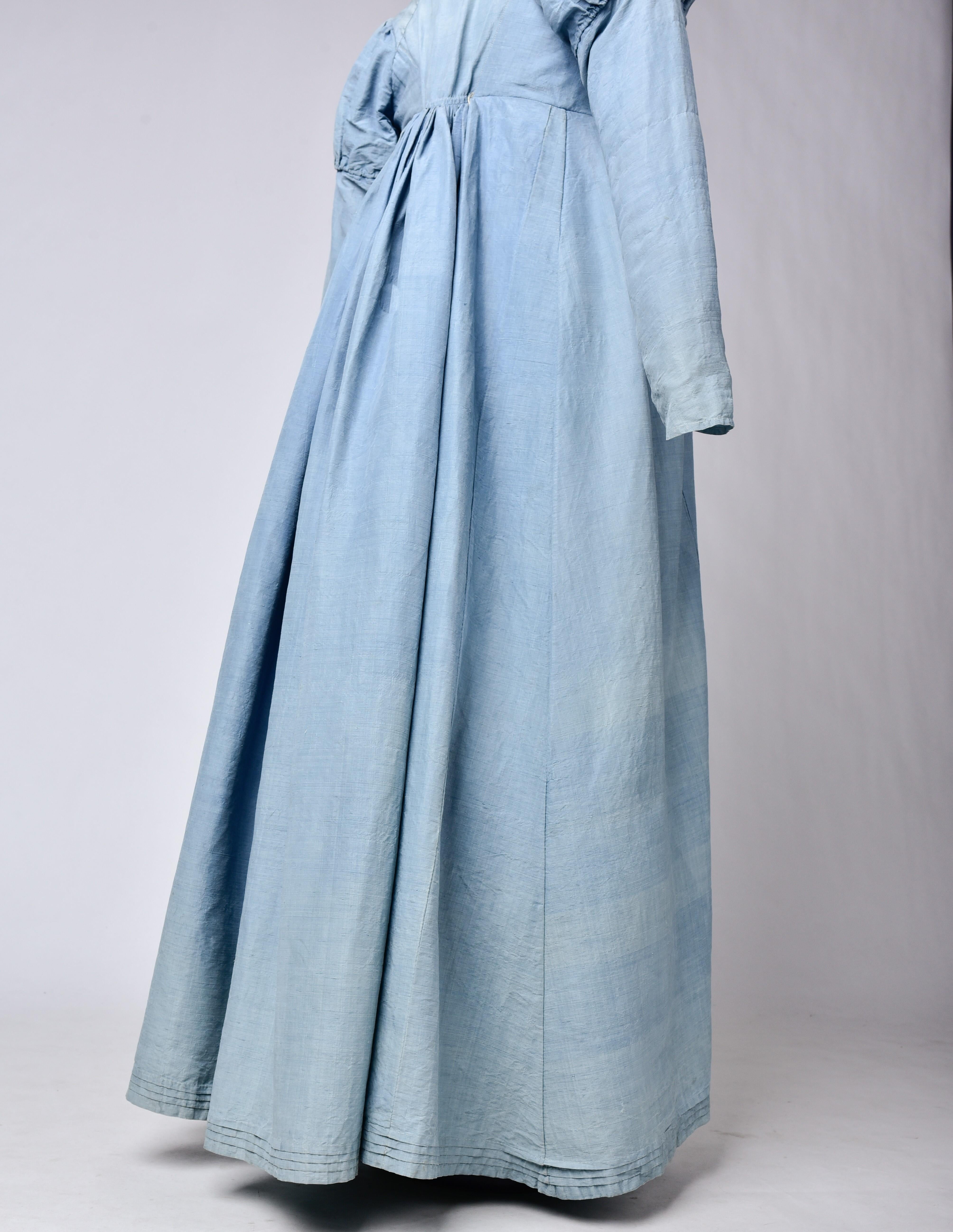 A French Napoleonic Pastel blue Silk Regency Dress Circa 1800-1805 5