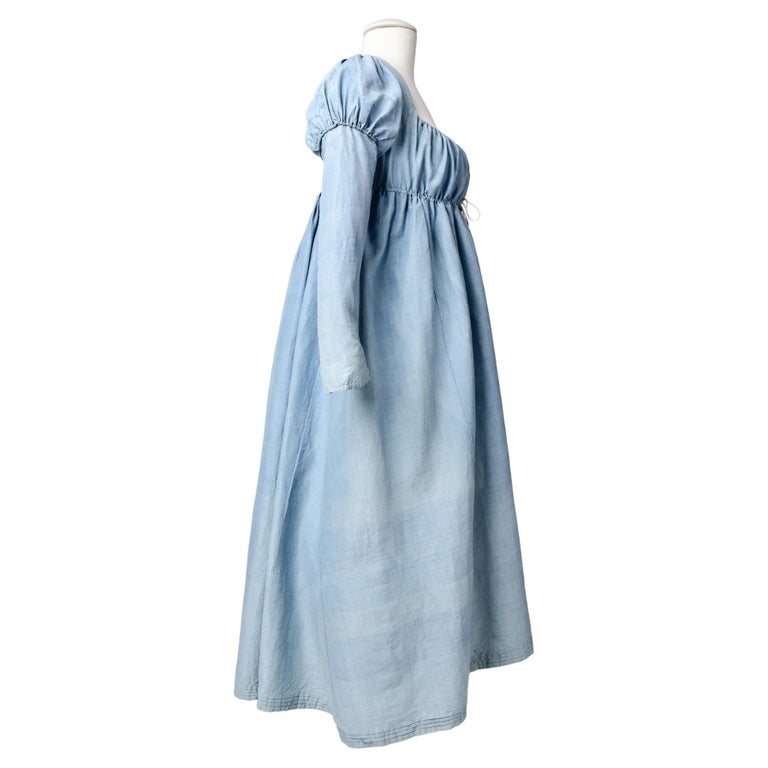 1800s blue dress Marie Antoinette Rococo Style Dress in Blue and Ivory with Layered Skirt and Lace Bell Sleeves – Baroque Ball Gown Plus Size Size 8 / Light Blue