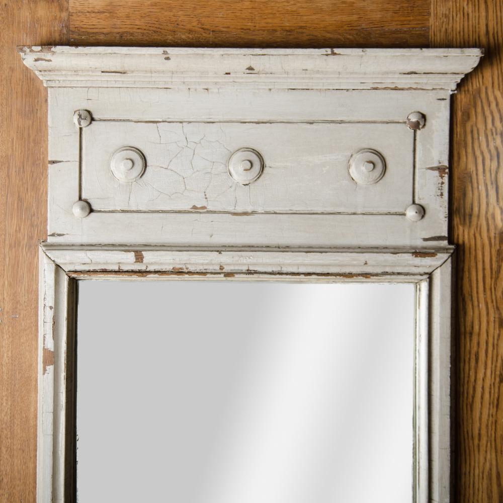 French Neoclassical Painted Mirror Panel on Wooden Board, 19th C In Good Condition In Philadelphia, PA