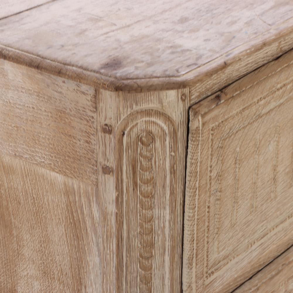 19th Century A French Neoclassical white washed and carved oak commode, C. 1850.