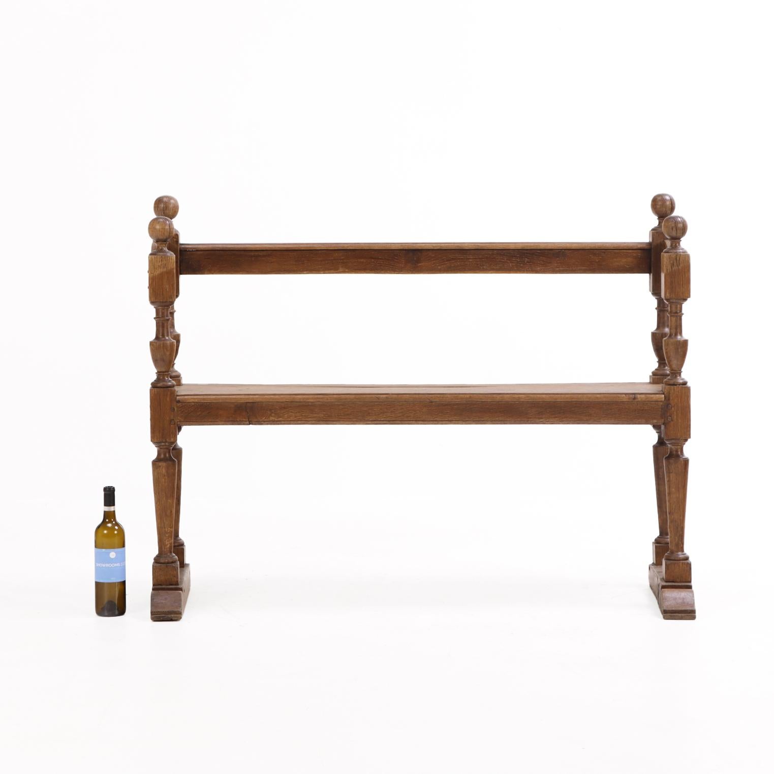 A French Oak Architectural Bench, C. 1880. In Good Condition For Sale In Philadelphia, PA