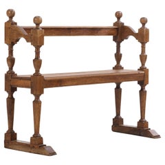 A French Oak Architectural Bench, C. 1880.