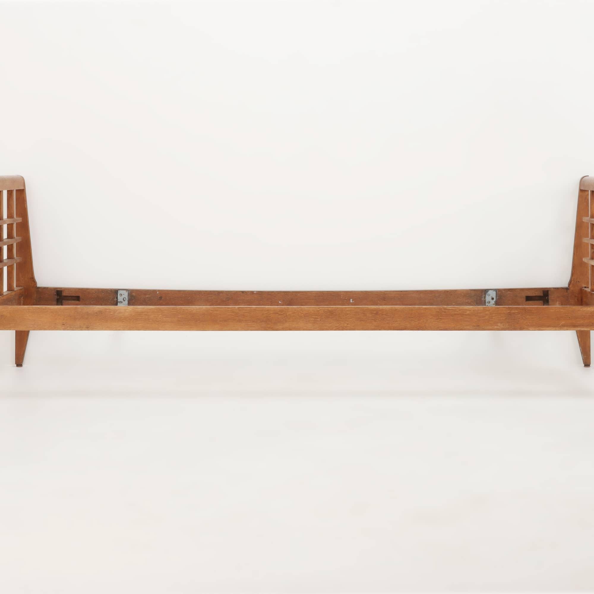 Mid-20th Century A French oak daybed or twin bed circa 1940.