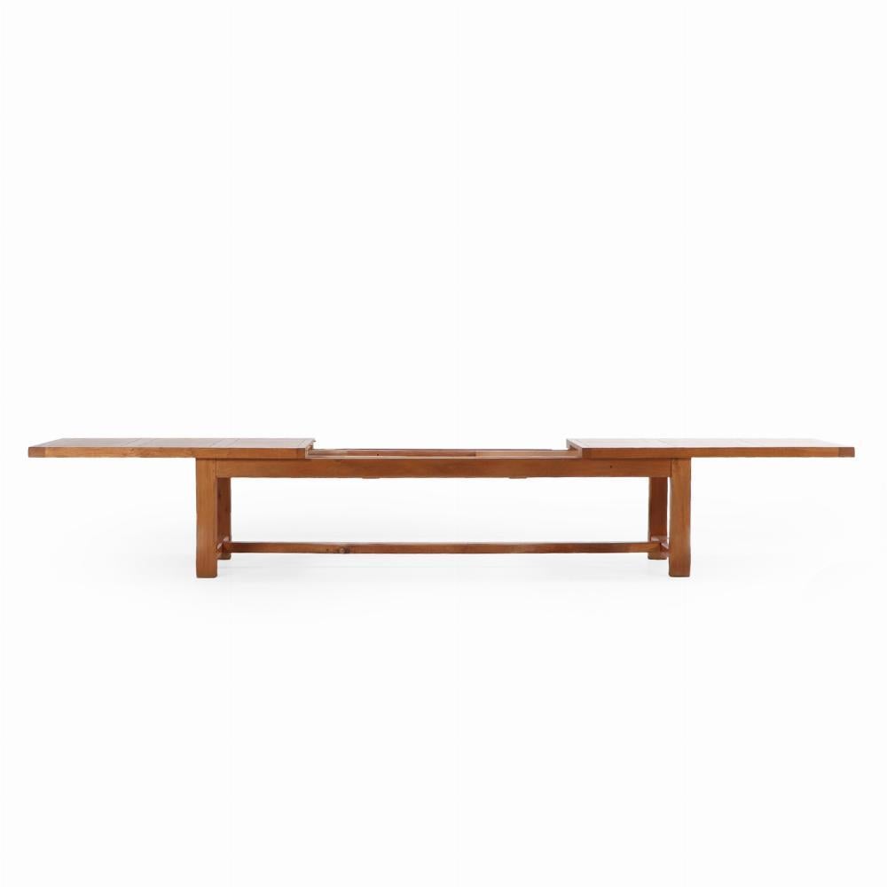 A French oak farm table, of unusually large size, C. 1970. For Sale 3