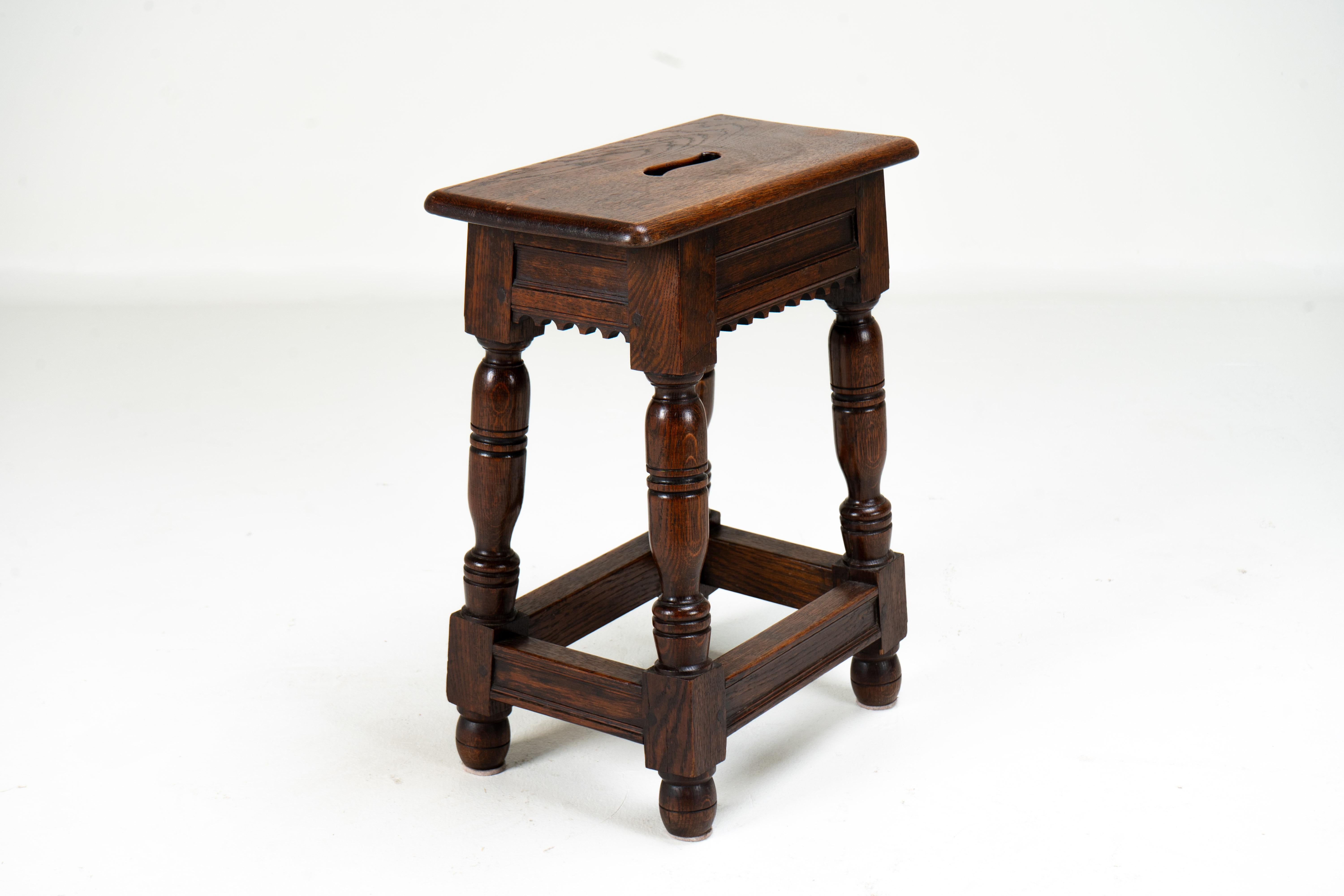 20th Century A French Oak Joint Stool For Sale