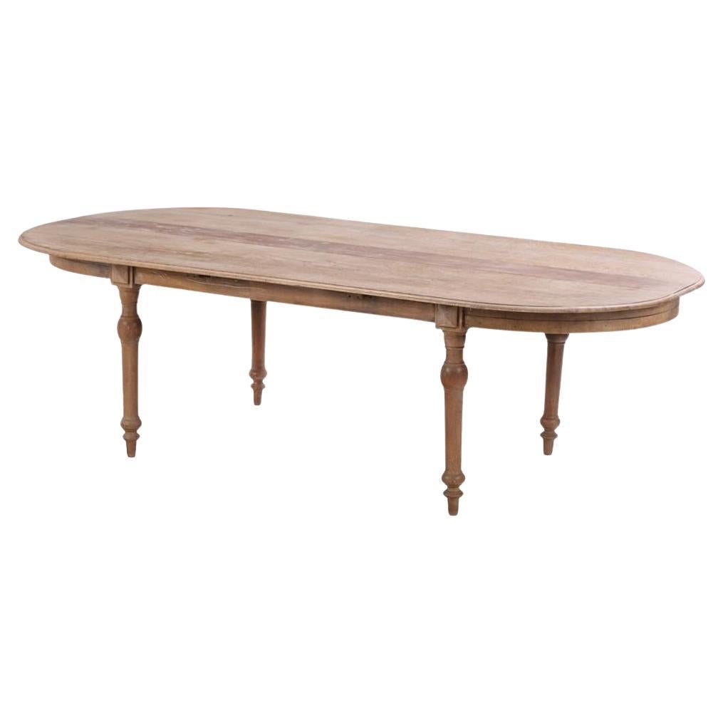 Mesa de granja francesa oblonga de roble, c. 1890. en venta