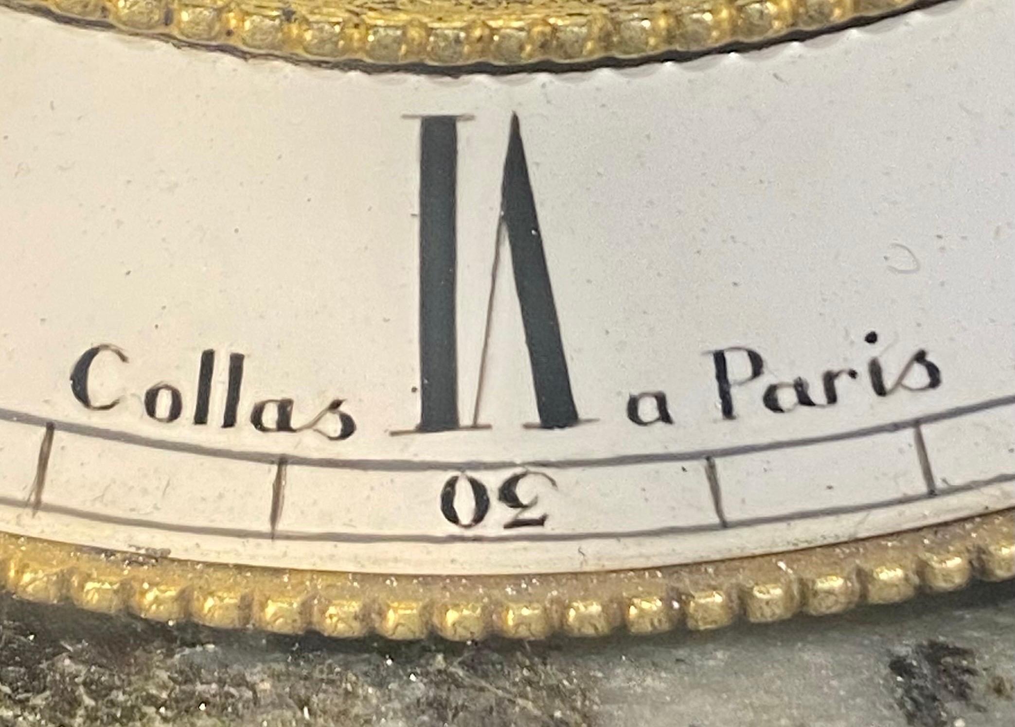 Mid-19th Century Antique French Napoleon III chariot clock in ormolu & Verde Antico marble