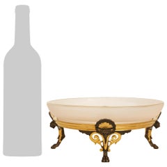 A French Ormolu, Bronze and frosted Crystal centerpiece signed Barbedienne