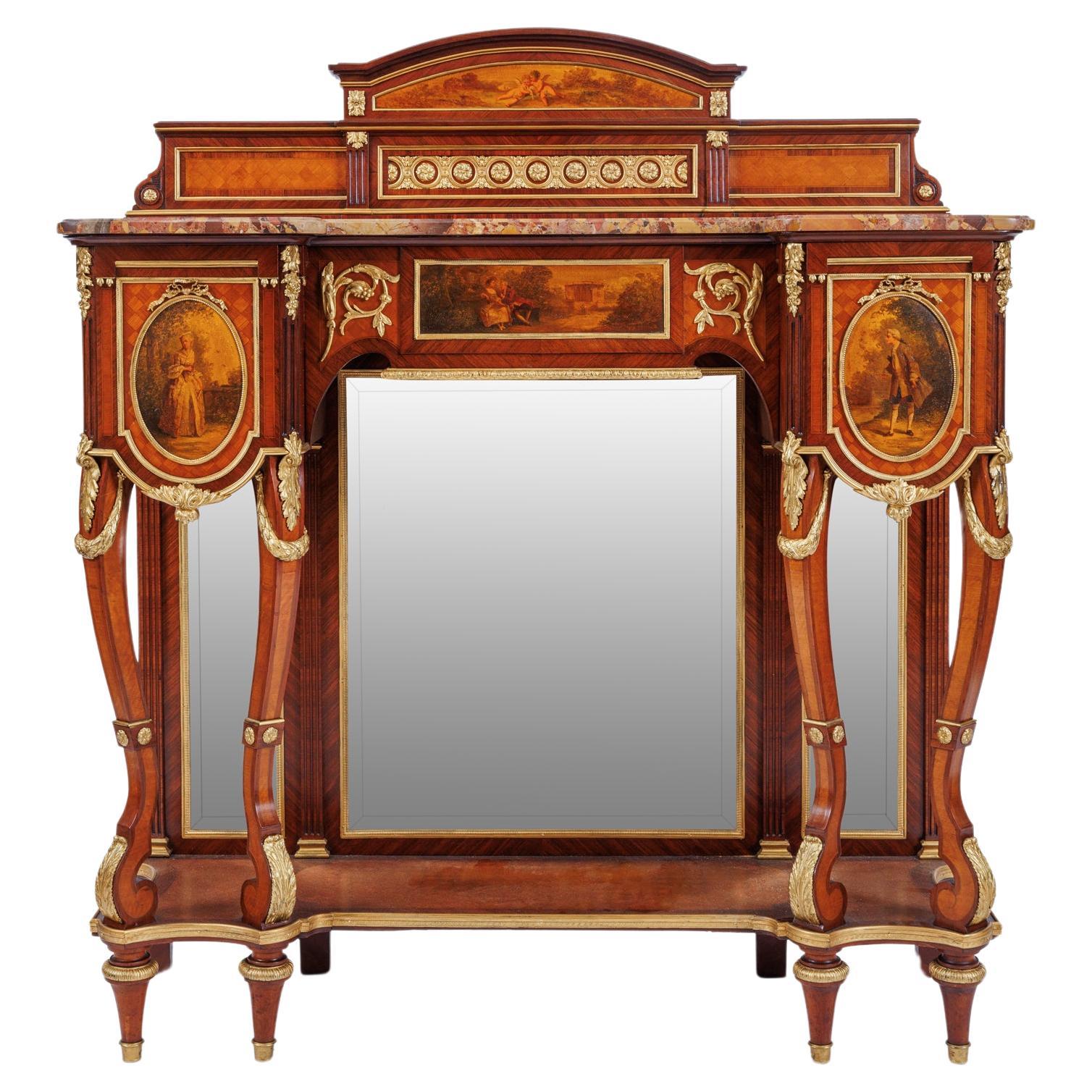 A French Ormolu Mounted Kingwood and Vernis Martin Console Table, Circa 1880 For Sale