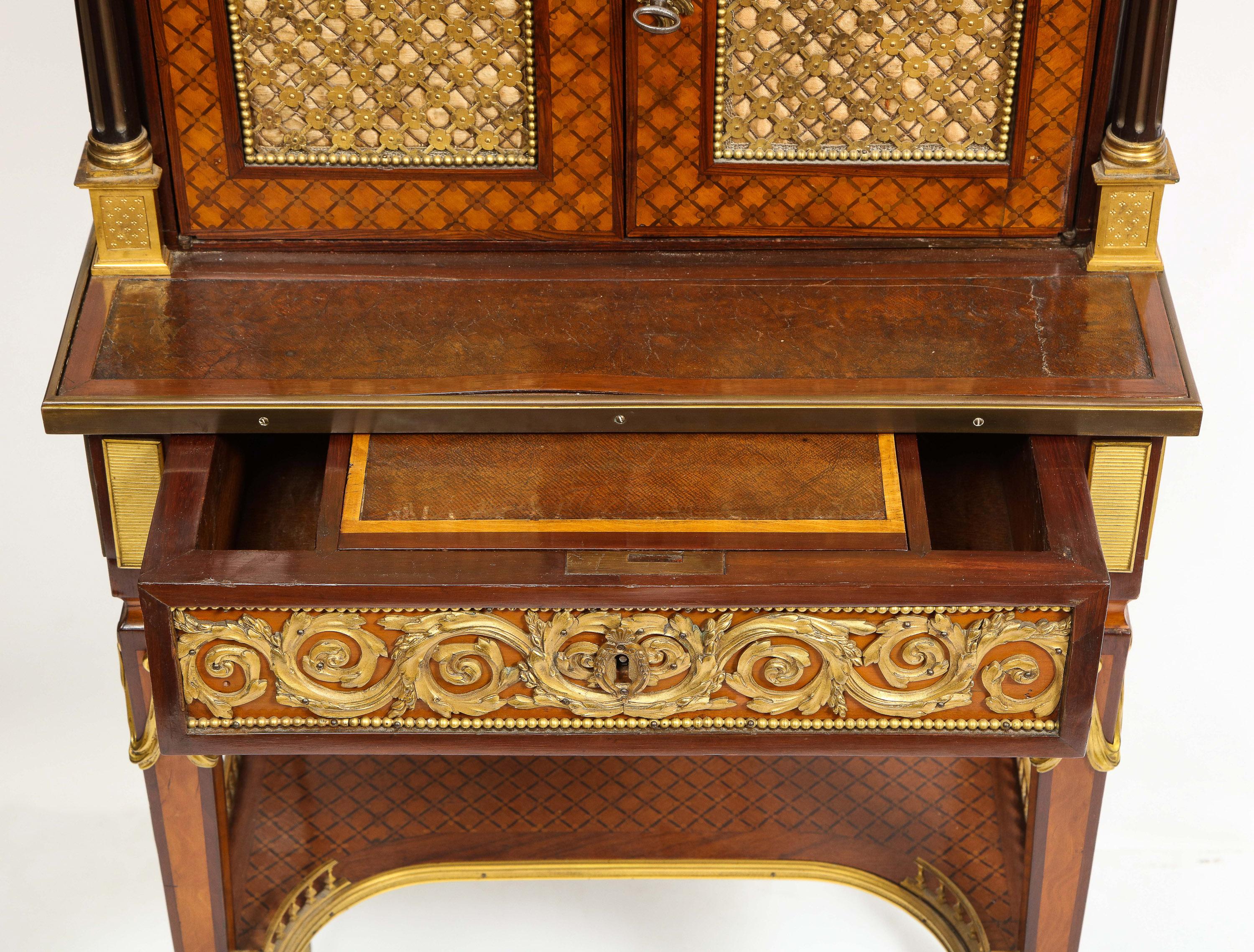 French Ormolu Mounted Mahogany Bonheur Du Jour, Attributed to Henry Dasson 5