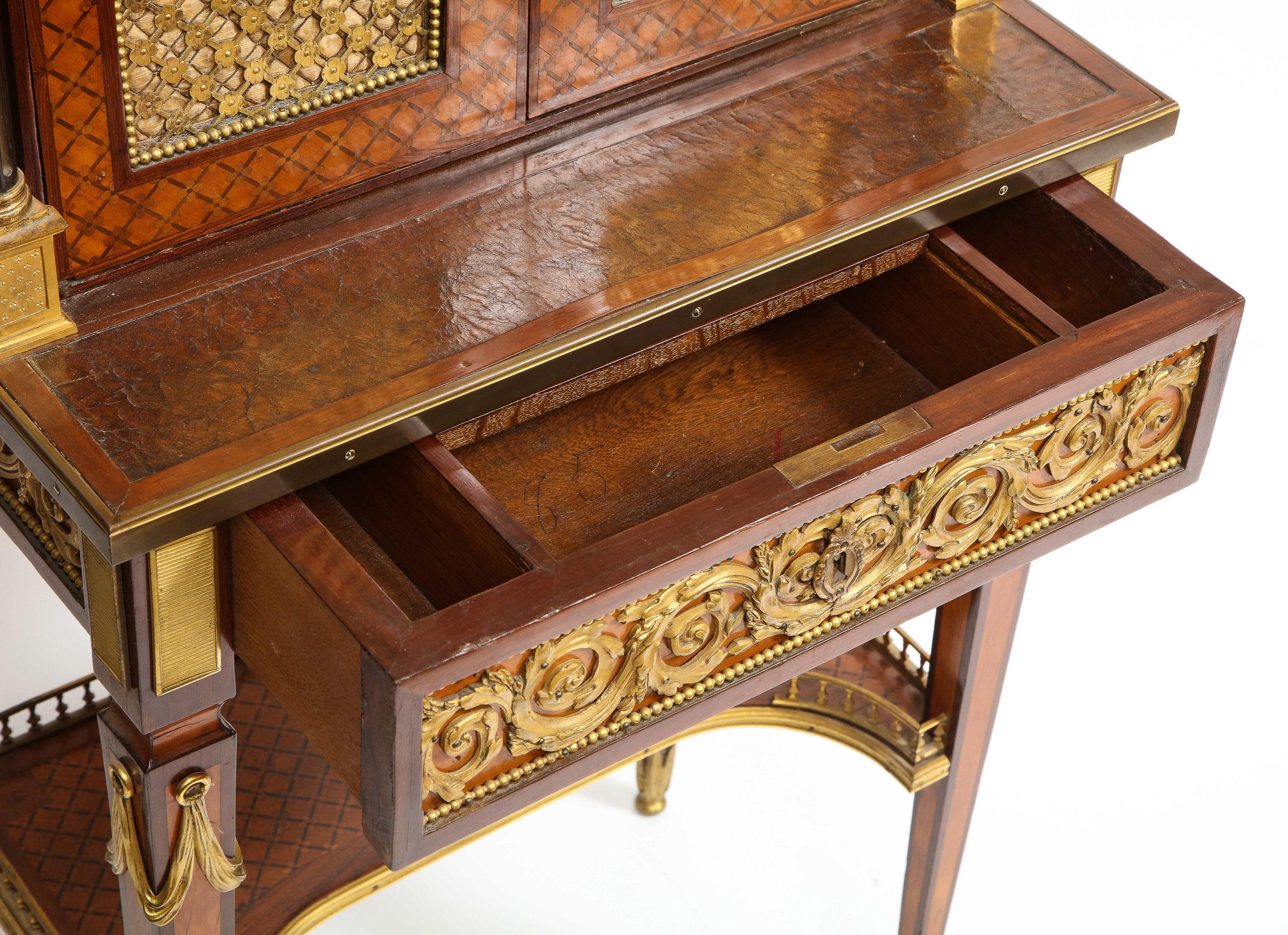 French Ormolu Mounted Mahogany Bonheur Du Jour, Attributed to Henry Dasson 6
