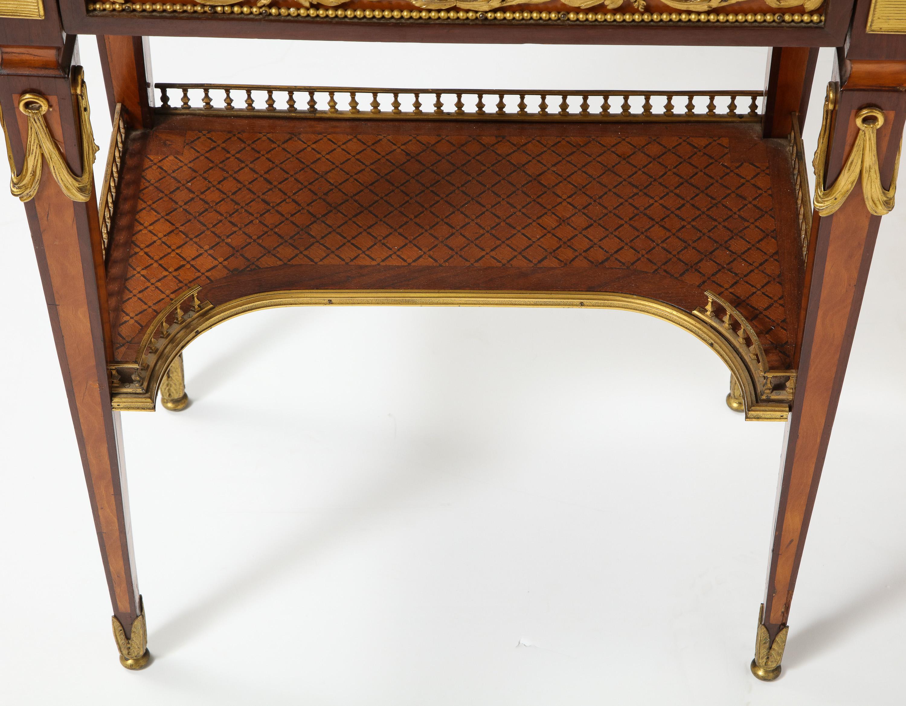 French Ormolu Mounted Mahogany Bonheur Du Jour, Attributed to Henry Dasson 9