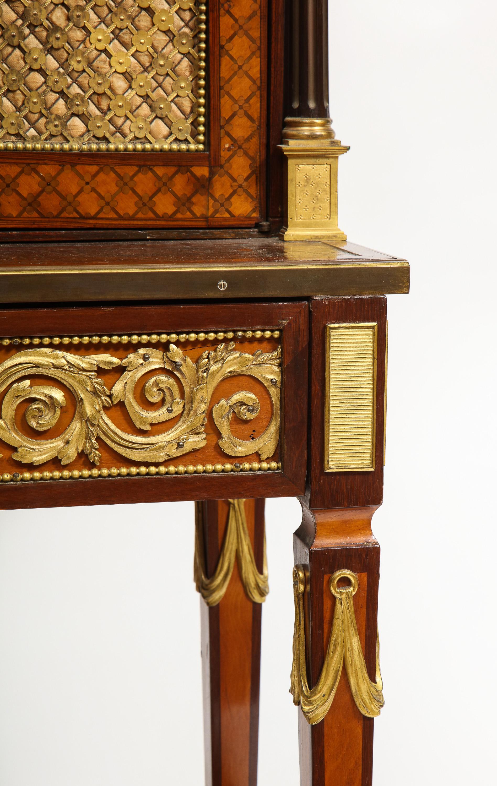 French Ormolu Mounted Mahogany Bonheur Du Jour, Attributed to Henry Dasson 2