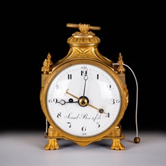 A French Ormolu Quarter-Striking Pendule D'Officier By Le Roi & Fils
