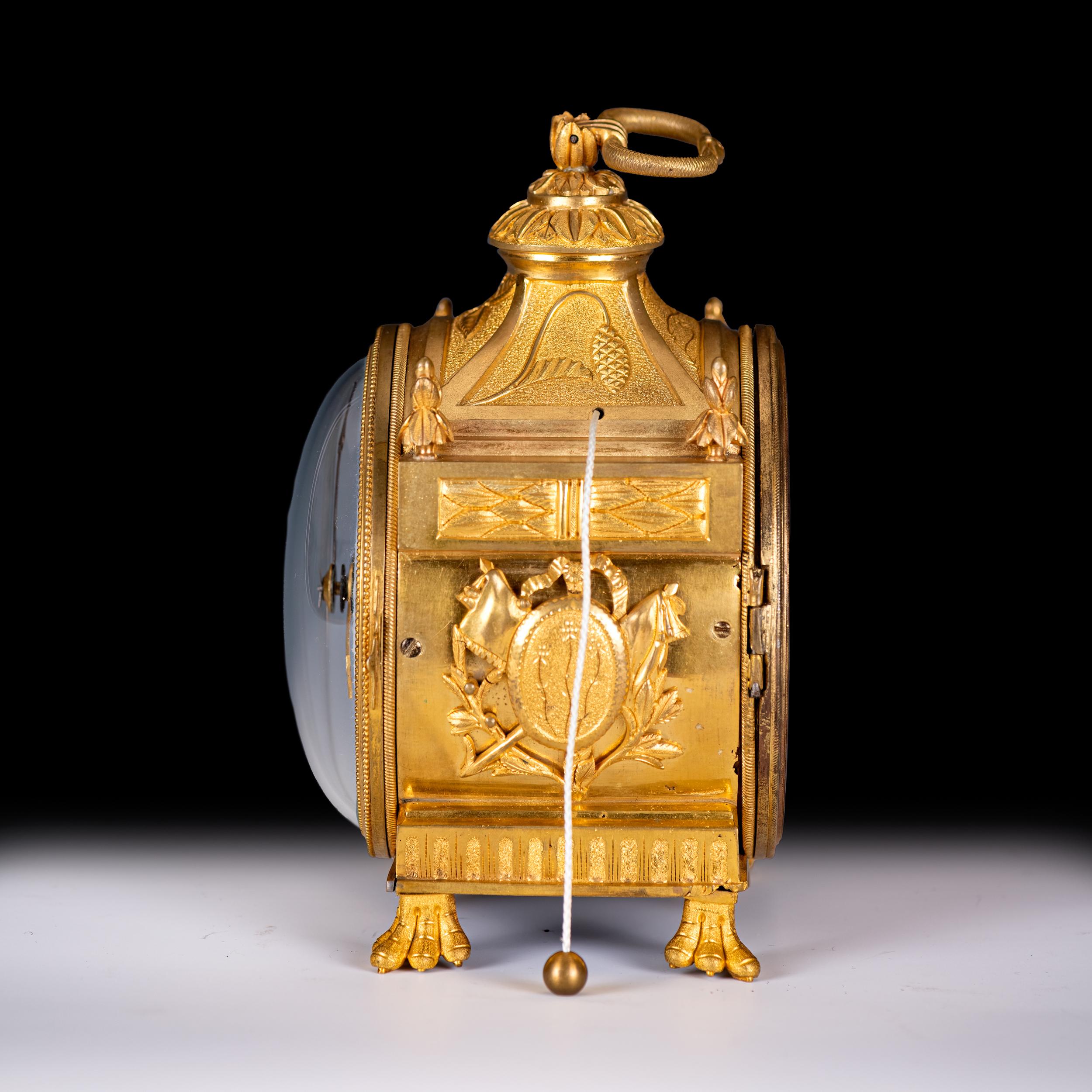 Francese Pendule d'Officier di Le Roi & Fils in ormoluro francese con un quarto di dollaro in vendita
