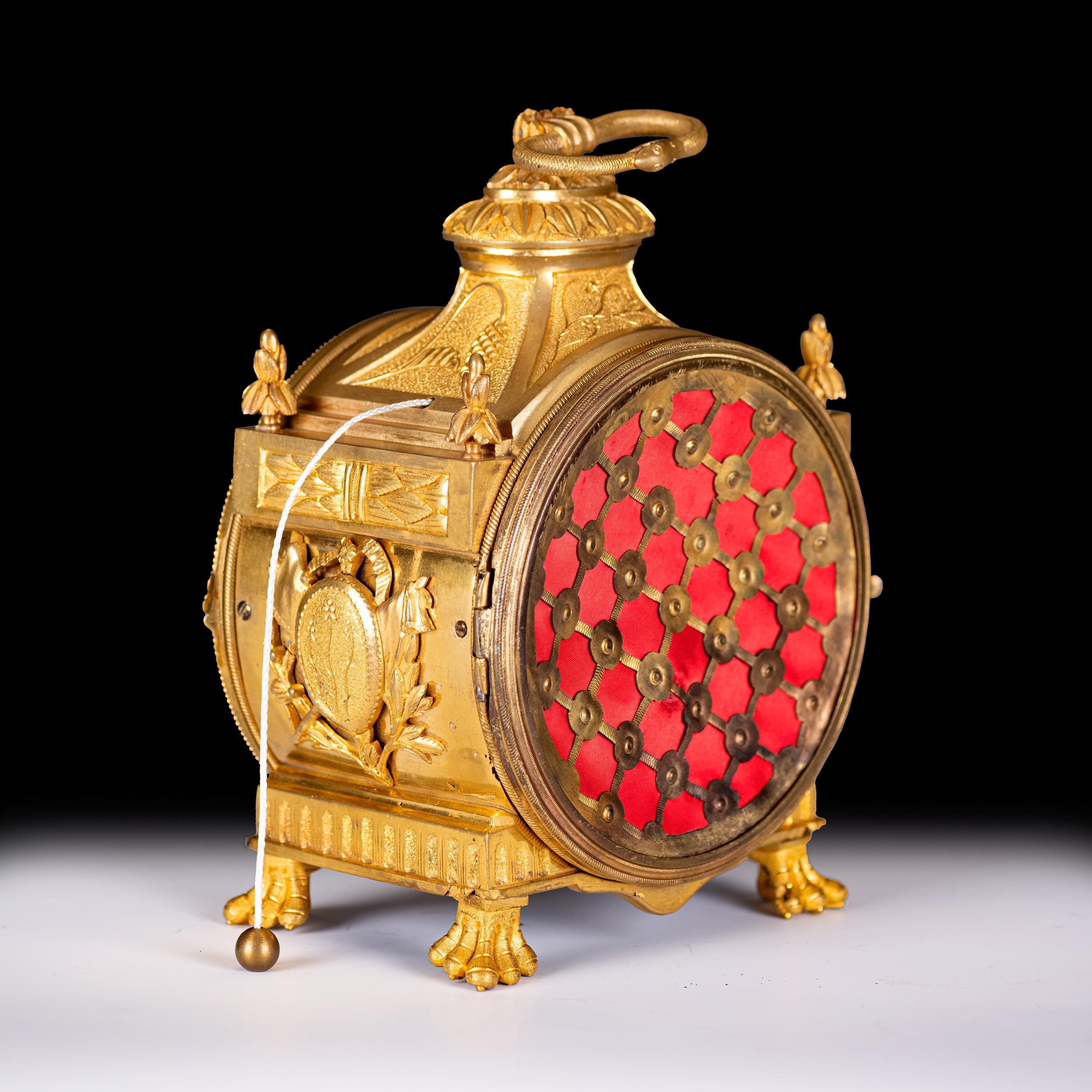 Pendule d'Officier di Le Roi & Fils in ormoluro francese con un quarto di dollaro In condizioni buone in vendita a Dublin, IE