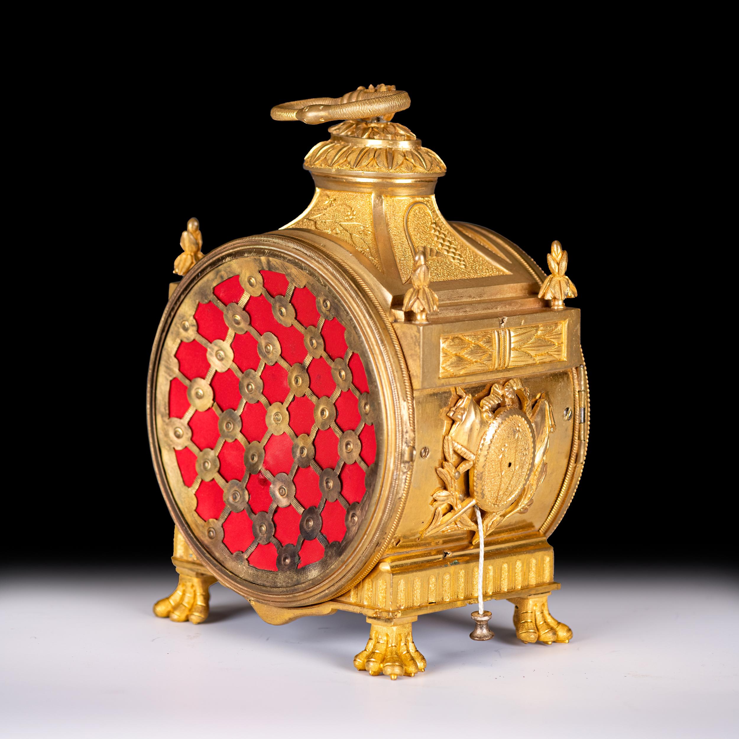 Similoro Pendule d'Officier di Le Roi & Fils in ormoluro francese con un quarto di dollaro in vendita