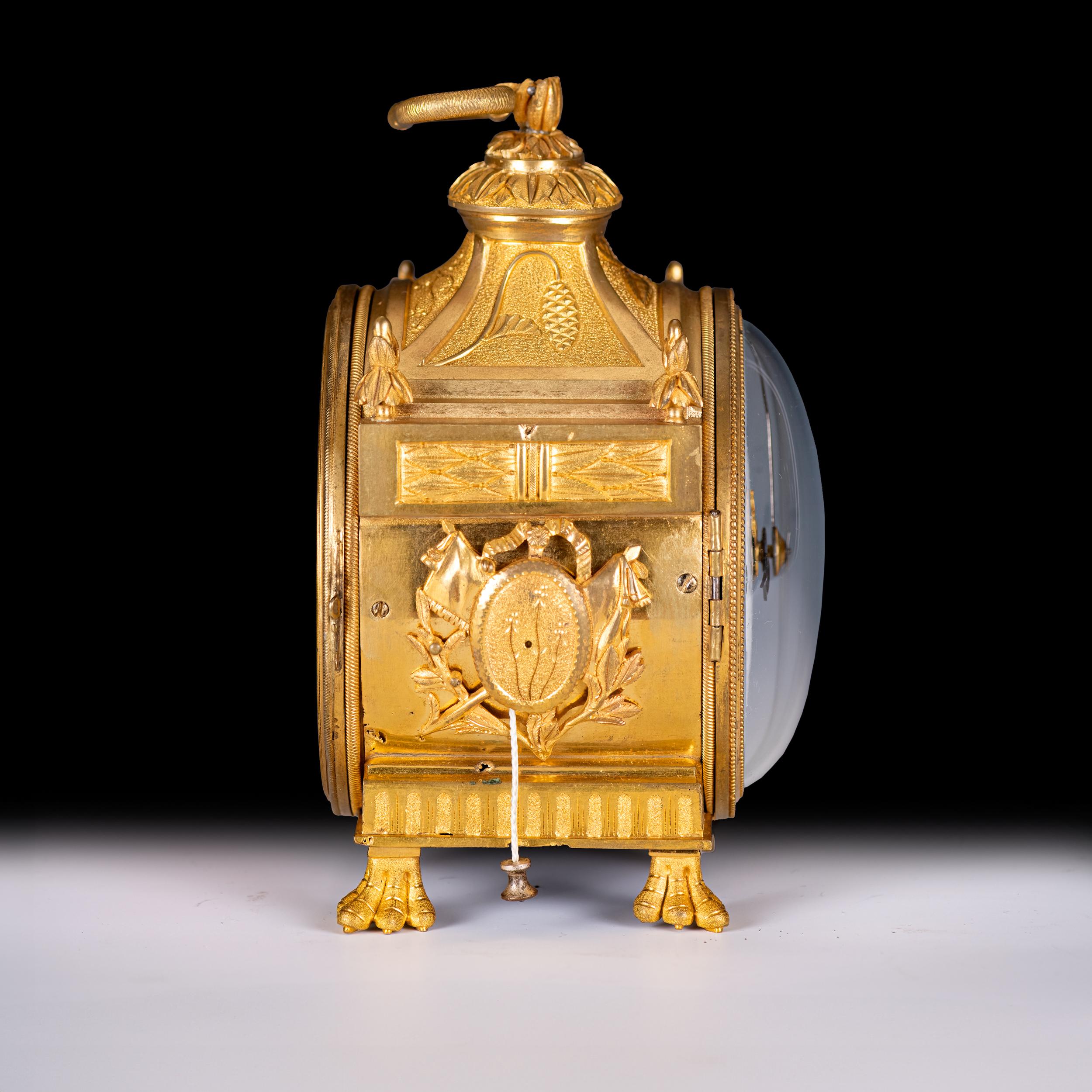 Pendule d'Officier di Le Roi & Fils in ormoluro francese con un quarto di dollaro in vendita 1