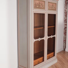French Painted Display and Storage Cabinet C 1900, Signed Sormani