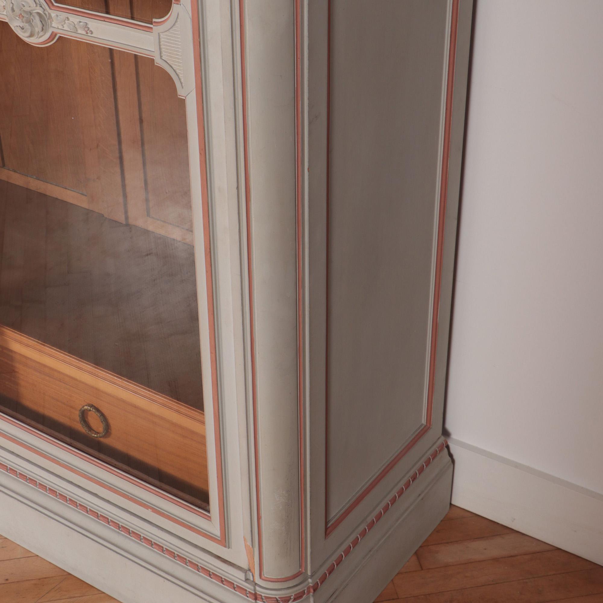 20th Century French Painted Display and Storage Cabinet C 1900, Signed Sormani