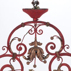 A French Painted Iron Chandelier, C 1945.