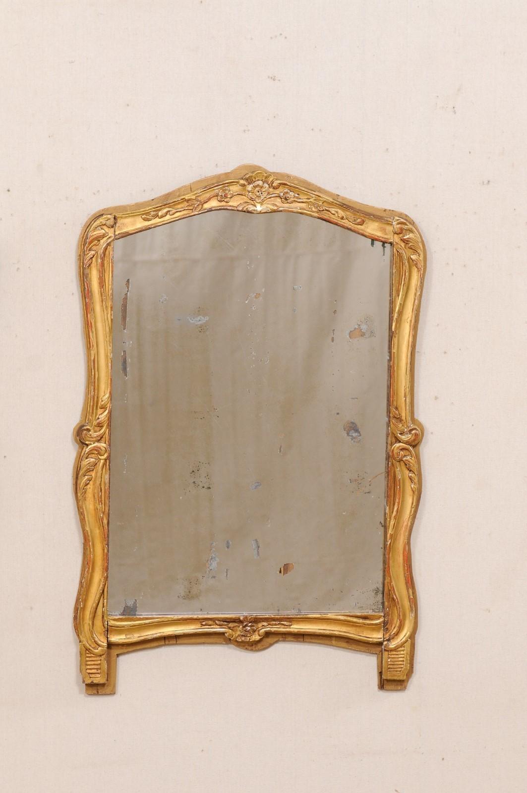 19th Century French Pair of 19th C. Mirrors w/ Their Original Gilt Finish For Sale