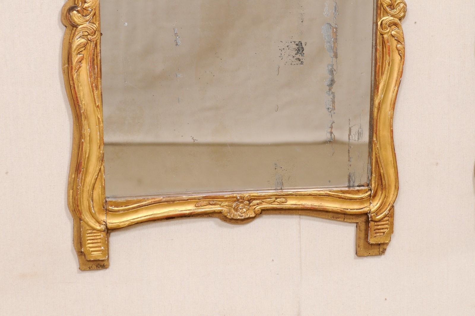 French Pair of 19th C. Mirrors w/ Their Original Gilt Finish For Sale 3