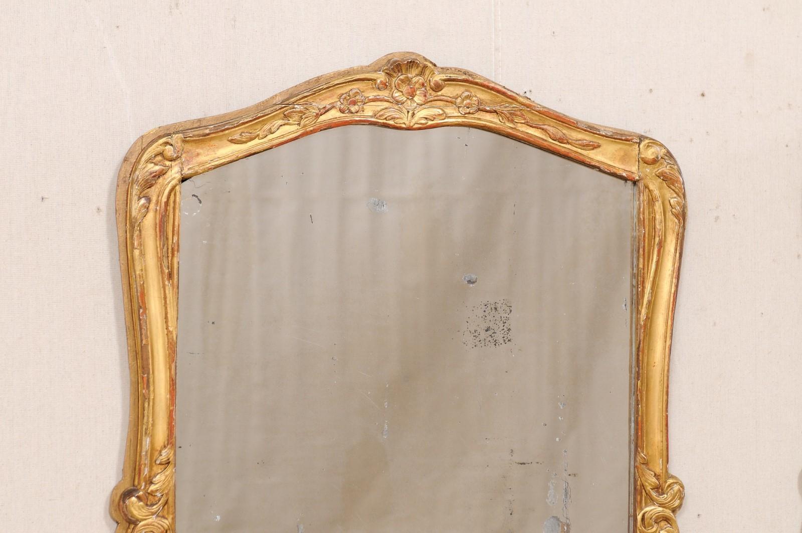 French Pair of 19th C. Mirrors w/ Their Original Gilt Finish For Sale 4