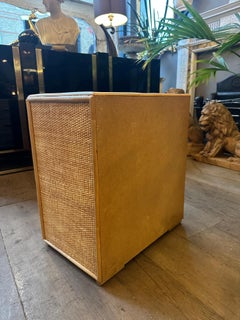 Paire de tiroirs de chevet en bambou et rotin