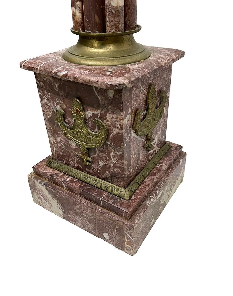 19th Century A French pair of marble columns pedestals, ca 1900 For Sale