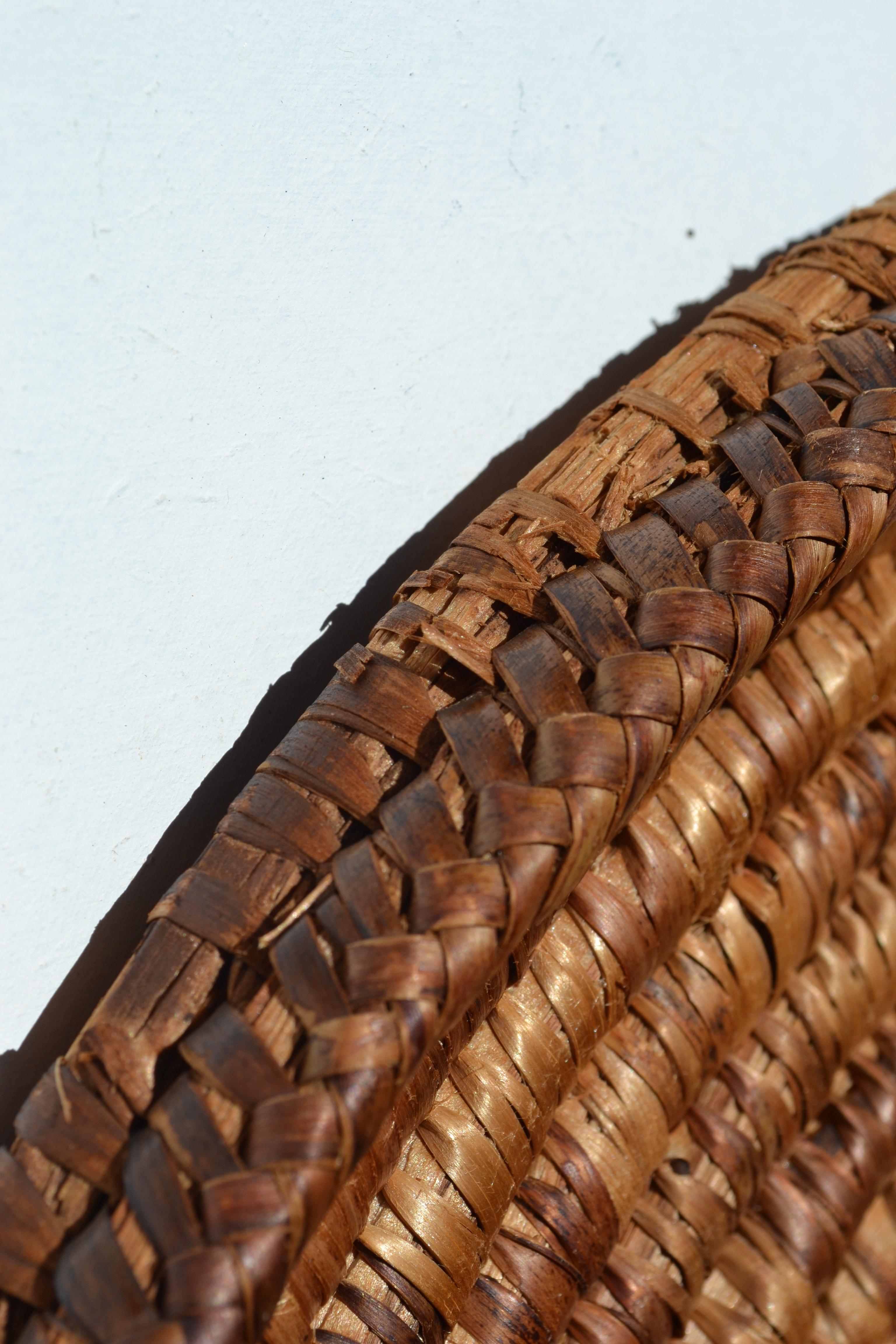 Fibra naturale Tasca da parete in fibra di palma francese, anni '60 in vendita