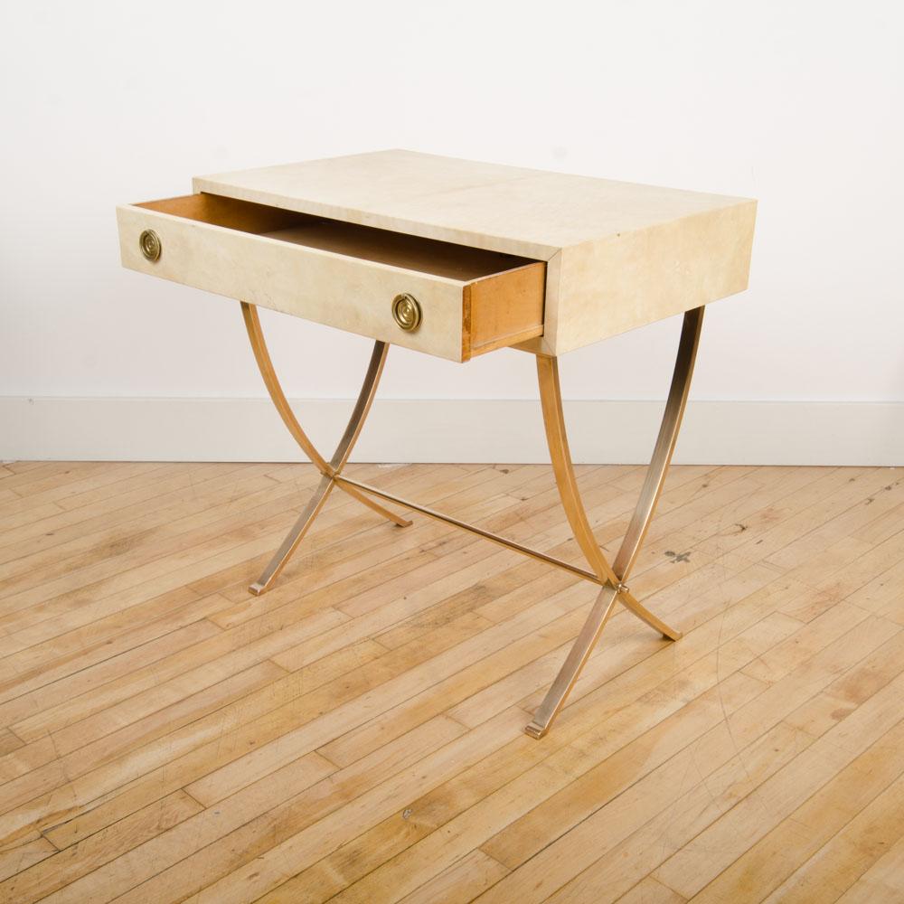 Mid-20th Century French Parchment Bronze Table in the Manner of Andre Arbus, circa 1940.
