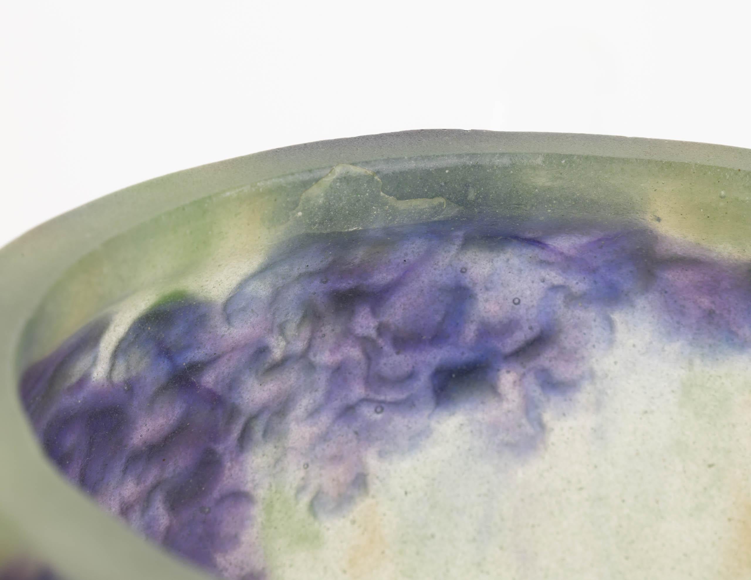 A French pâte de verre bowl by Gabriël Argy Rousseau – Lichen For Sale 4