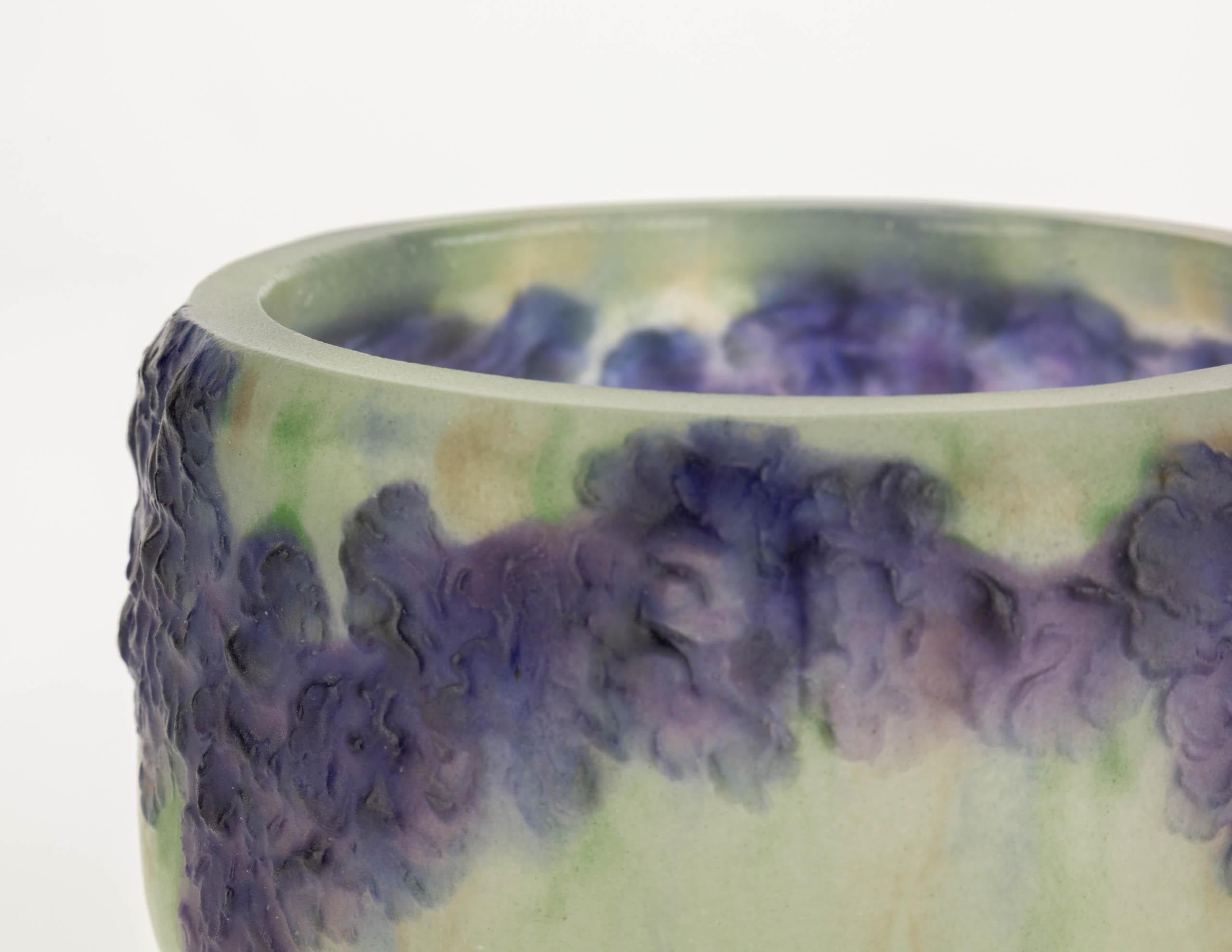 A French pâte de verre bowl by Gabriël Argy Rousseau – Lichen For Sale 5