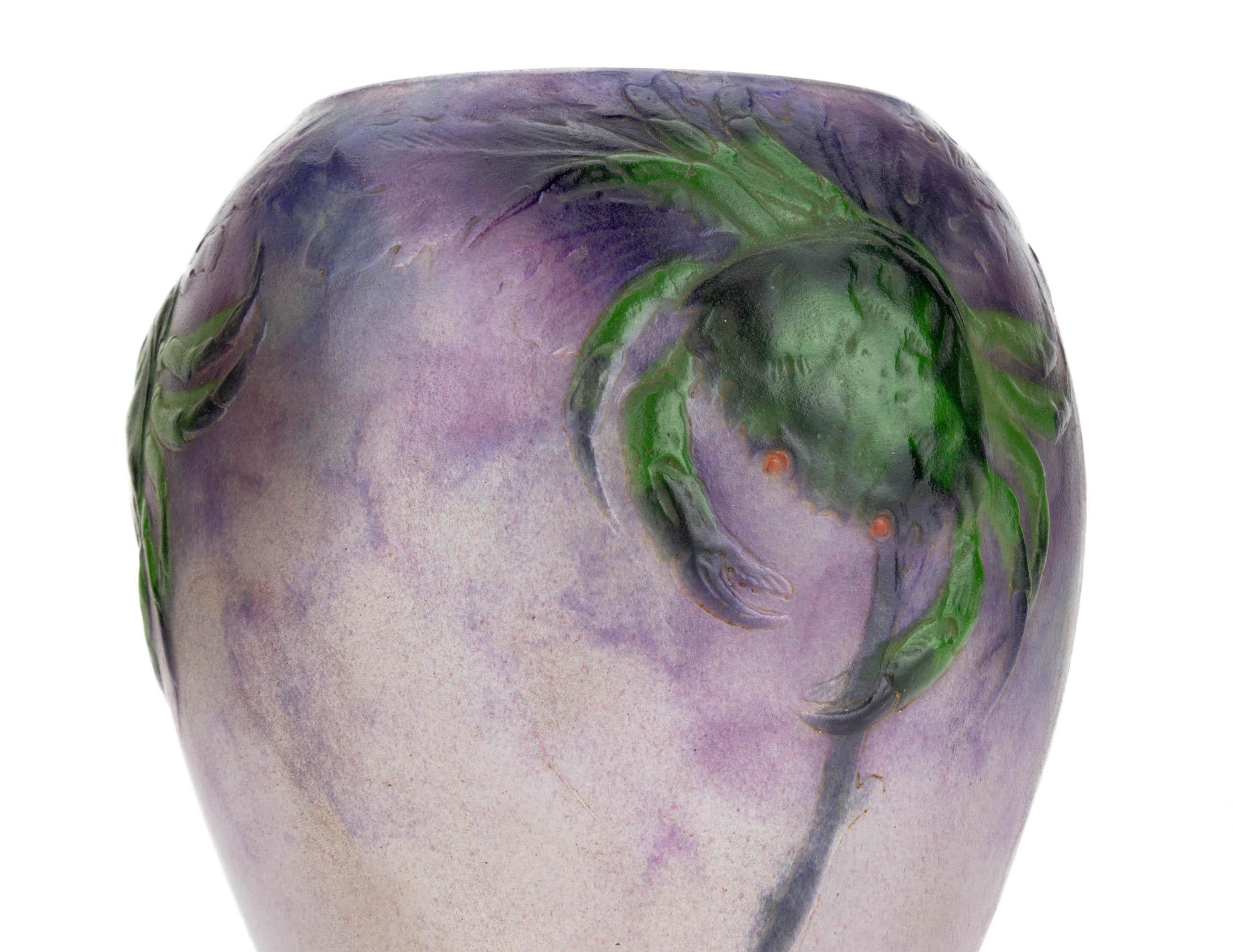 A French pâte de verre vase by Gabriël Argy Rousseau – Crabes et Algues  For Sale 4