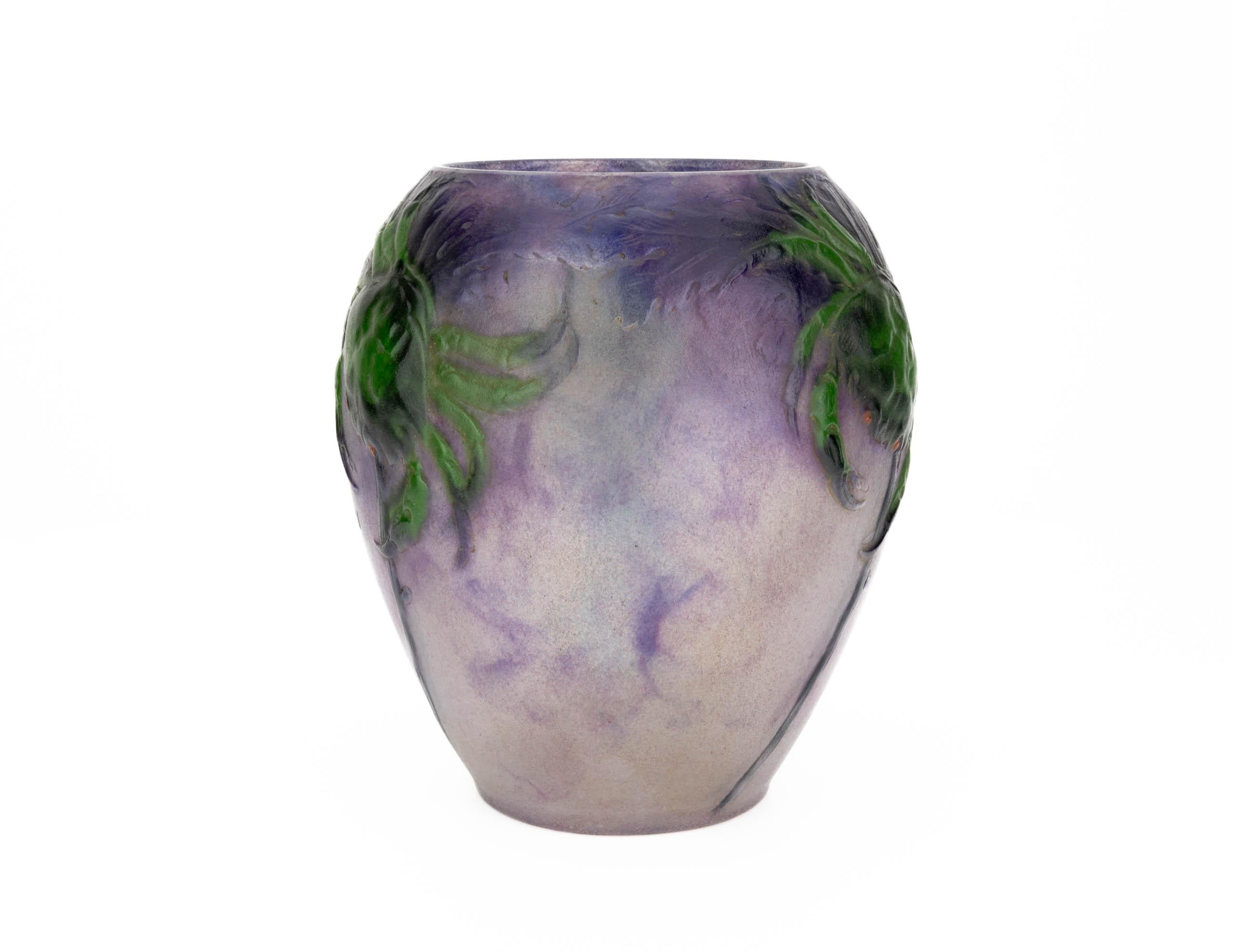 Glass A French pâte de verre vase by Gabriël Argy Rousseau – Crabes et Algues For Sale