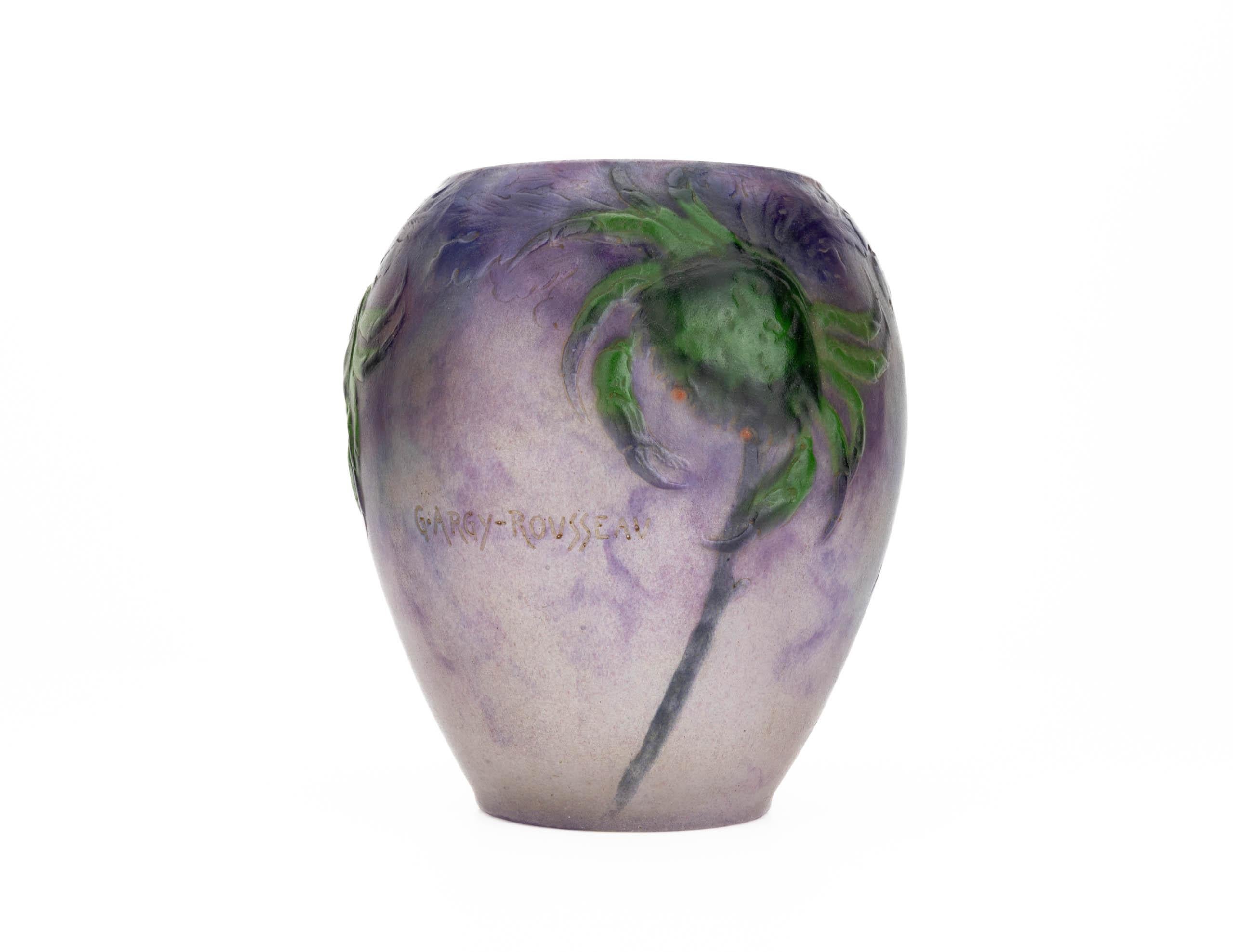 A French pâte de verre vase by Gabriël Argy Rousseau – Crabes et Algues  For Sale 2