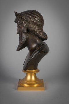 French Patinated Bronze Bust of a Bearded Monarch, circa 1875