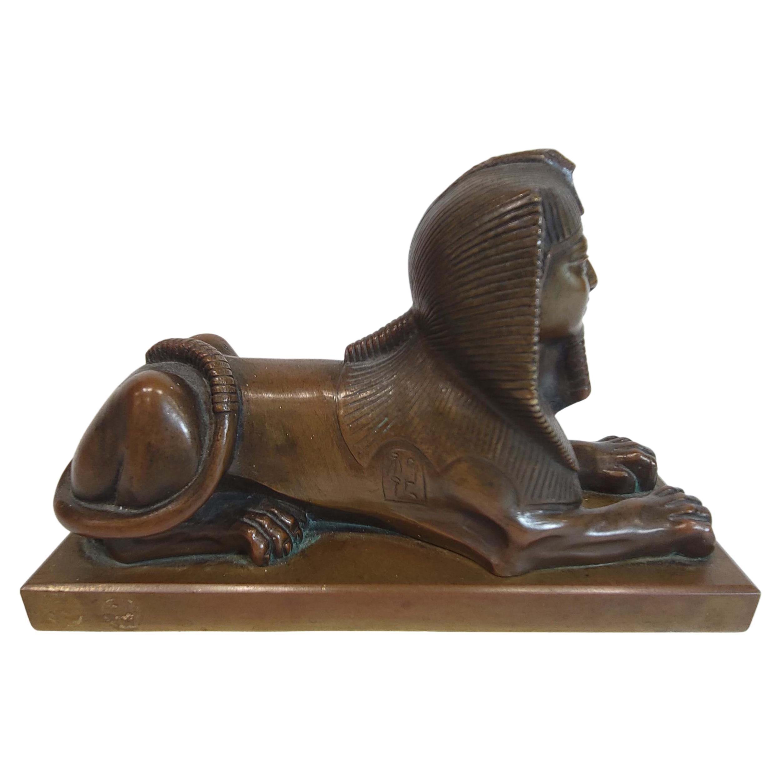 French Patinated Bronze Sphynx Sculpture 19C.