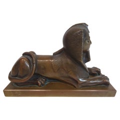 French Patinated Bronze Sphynx Sculpture 19C.