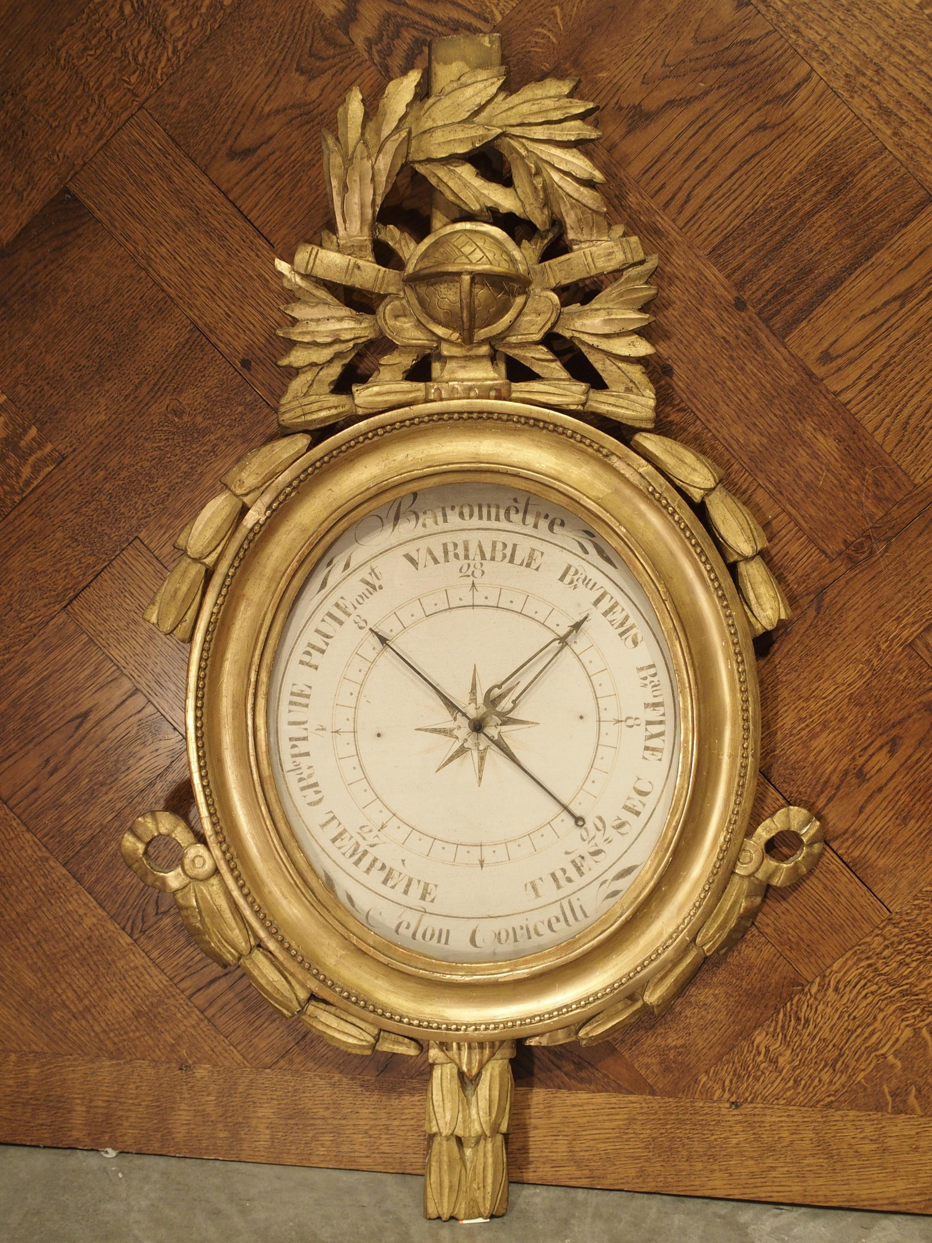 French, Period Louis XVI Giltwood Barometer, circa 1780 7